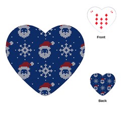 Santa Clauses Wallpaper Playing Cards Single Design (heart)