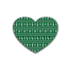 Wallpaper Ugly Sweater Backgrounds Christmas Rubber Heart Coaster (4 Pack)