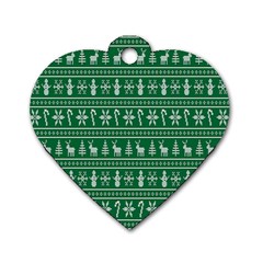 Wallpaper Ugly Sweater Backgrounds Christmas Dog Tag Heart (one Side)