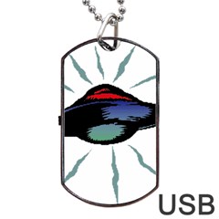 Alien Unidentified Flying Object Ufo Dog Tag Usb Flash (two Sides)