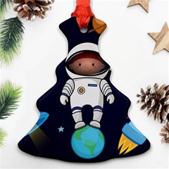 Boy Spaceman Space Rocket Ufo Planets Stars Ornament (christmas Tree)  by Ndabl3x