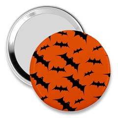 Halloween Card With Bats Flying Pattern 3  Handbag Mirrors by Hannah976