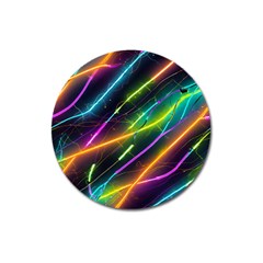 Vibrant Neon Dreams Magnet 3  (round) by essentialimage