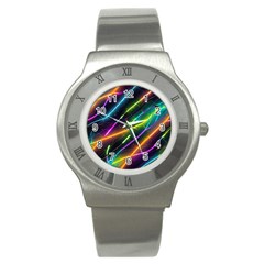 Vibrant Neon Dreams Stainless Steel Watch by essentialimage