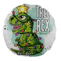 Dinosaur T-rex Dino Tyrannasaurus Large 18  Premium Flano Round Cushions by Sarkoni