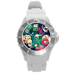 Adventure Time America Halloween Round Plastic Sport Watch (l) by Bedest