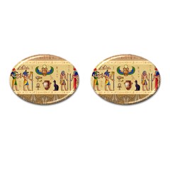 Egypt Horizontal Illustration Cufflinks (oval) by Hannah976