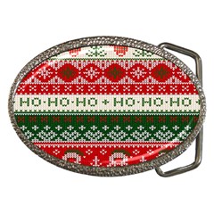 Ugly Sweater Merry Christmas  Belt Buckles by artworkshop