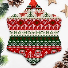 Ugly Sweater Merry Christmas  Snowflake Ornament (two Sides)