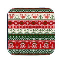 Ugly Sweater Merry Christmas  Square Metal Box (black)