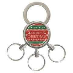 Merry Christmas  Pattern 3-ring Key Chain