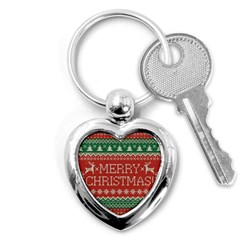 Merry Christmas  Pattern Key Chain (heart)