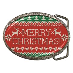 Merry Christmas  Pattern Belt Buckles by artworkshop