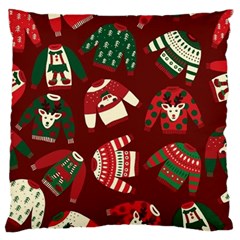 Ugly Sweater Wrapping Paper Standard Premium Plush Fleece Cushion Case (two Sides)