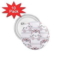 Cat With Bow Pattern 1 75  Buttons (10 Pack)