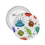 Dangerous Streptococcus Lactobacillus Staphylococcus Others Microbes Cartoon Style Vector Seamless P 2.25  Buttons Front