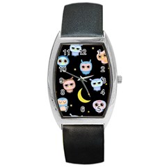 Cute Art Print Pattern Barrel Style Metal Watch by Apen