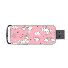 Cute Unicorn Seamless Pattern Portable Usb Flash (one Side)