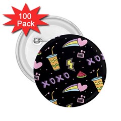 Cute Girl Things Seamless Background 2 25  Buttons (100 Pack) 