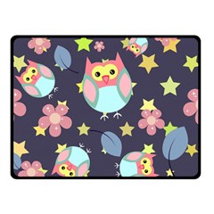 Owl Stars Pattern Background Two Sides Fleece Blanket (small) by Apen