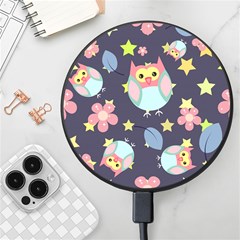 Owl Stars Pattern Background Wireless Fast Charger(black) by Apen