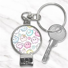 Cute Doodle Cartoon Seamless Pattern Nail Clippers Key Chain by Apen