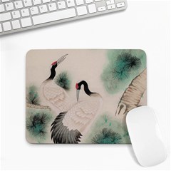 Japanese Crane Painting Of Bird Small Mousepad by Cendanart