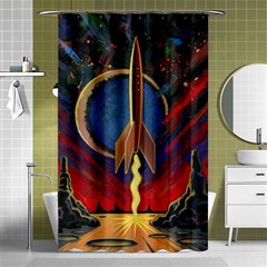 Rocket Painting Shower Curtain 48  X 72  (small) 