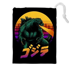Godzilla Retrowave Drawstring Pouch (4xl)