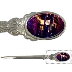 Tardis Regeneration Art Doctor Who Paint Purple Sci Fi Space Star Time Machine Letter Opener