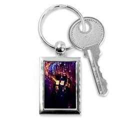 Tardis Regeneration Art Doctor Who Paint Purple Sci Fi Space Star Time Machine Key Chain (rectangle)