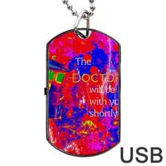 Doctor Who Dr Who Tardis Dog Tag Usb Flash (one Side) by Cendanart