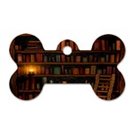 Books Library Dog Tag Bone (Two Sides) Back