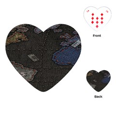 World Map Playing Cards Single Design (heart)