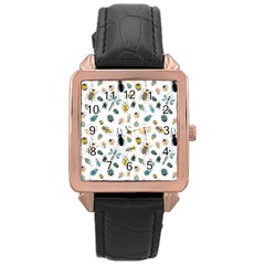 Insect Animal Pattern Rose Gold Leather Watch  by Ket1n9