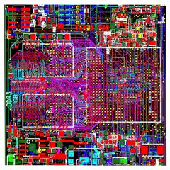 Technology Circuit Board Layout Pattern Wooden Puzzle Square by Ket1n9