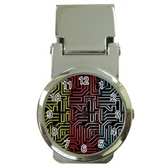 Circuit Board Seamless Patterns Set Money Clip Watches