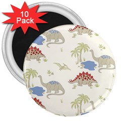 Dinosaur Art Pattern 3  Magnets (10 Pack)  by Ket1n9