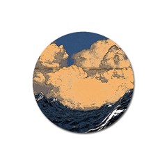 Wave Aesthetic Ocean Retro Sea Vintage Magnet 3  (round) by Cendanart