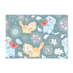 Cute Cat Background Pattern Crystal Sticker (a4) by Ket1n9