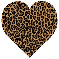 Tiger Skin Art Pattern Wooden Puzzle Heart by Ket1n9