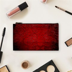 Red Grunge Texture Black Gradient Cosmetic Bag (small)