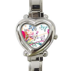 Butterfly Vector Art Heart Italian Charm Watch by Ket1n9