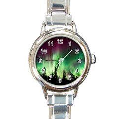 Aurora Borealis Northern Lights Round Italian Charm Watch by Ket1n9