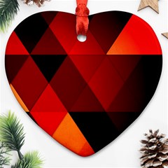 Abstract Triangle Wallpaper Heart Ornament (two Sides)