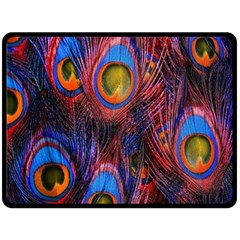 Pretty Peacock Feather Fleece Blanket (large) by Ket1n9