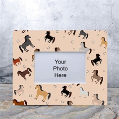 Horses For Courses Pattern White Tabletop Photo Frame 4 x6  by Ket1n9