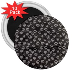 Skull Halloween Background Texture 3  Magnets (10 Pack)  by Ket1n9