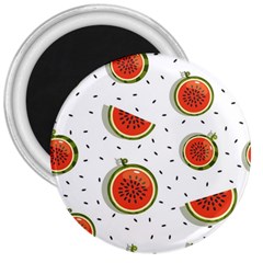 Seamless Background Pattern-with-watermelon Slices 3  Magnets by Ket1n9