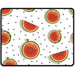 Seamless Background Pattern-with-watermelon Slices Two Sides Fleece Blanket (Medium) 58.8 x47.4  Blanket Front